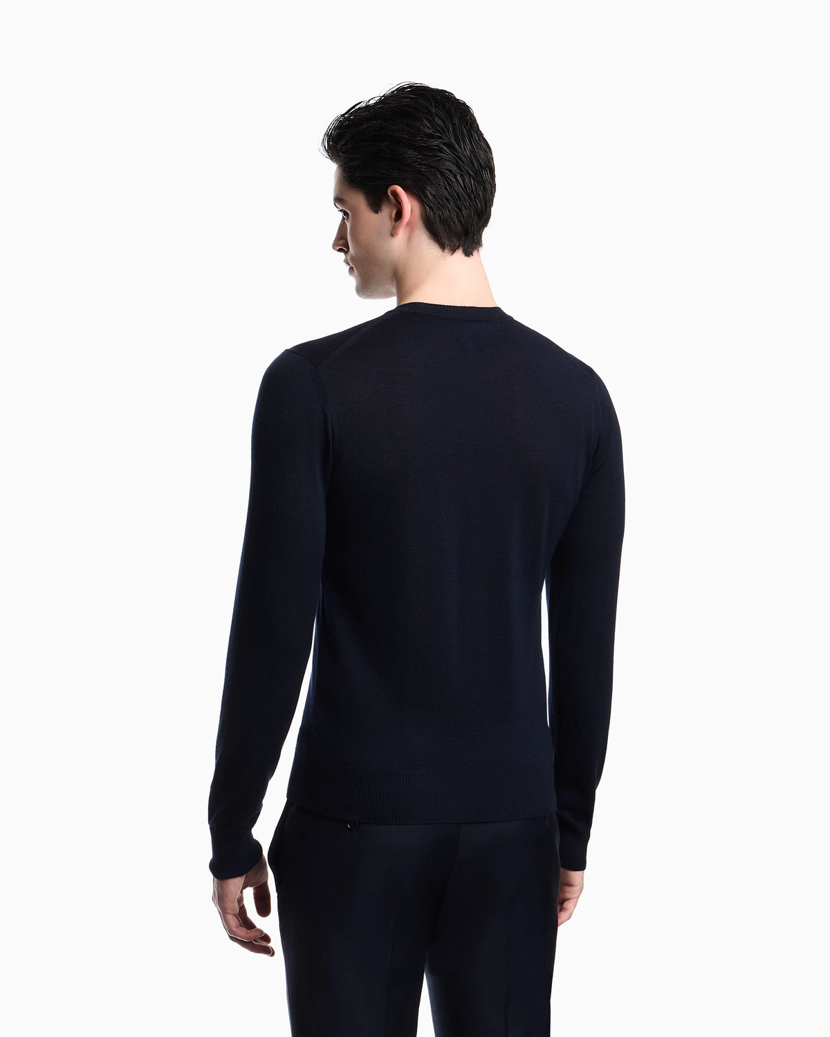 Pullover Essential in virgin wool with ribbed trims