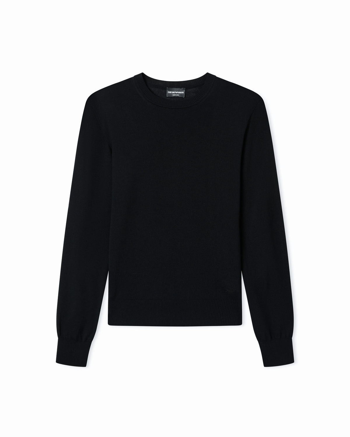 Pullover Essential in virgin wool with ribbed trims