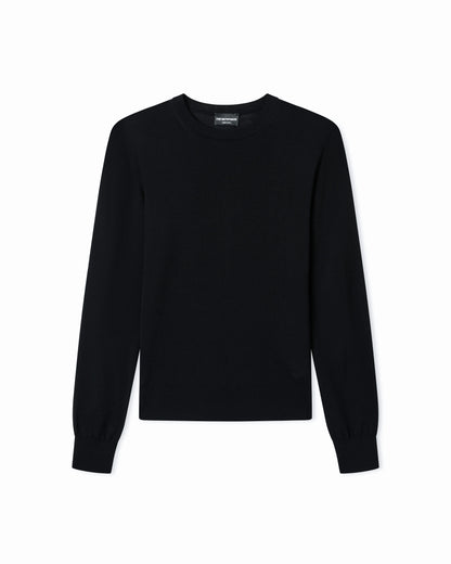 Pullover Essential in virgin wool with ribbed trims