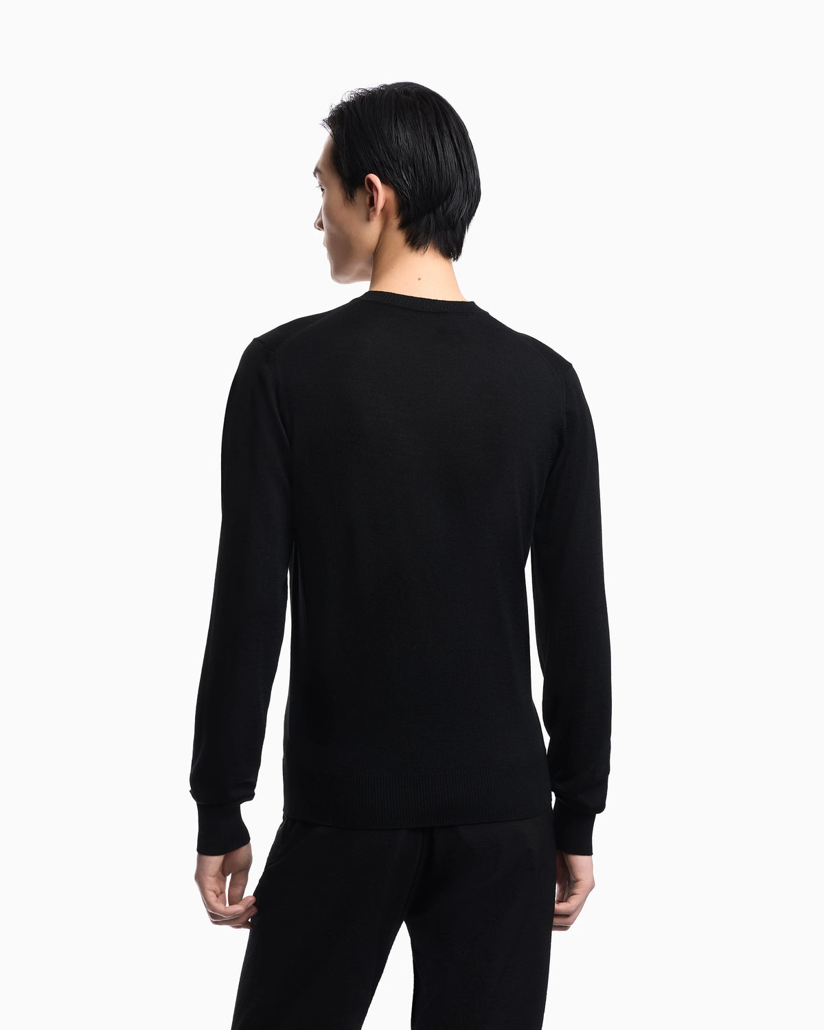 Pullover Essential in virgin wool with ribbed trims