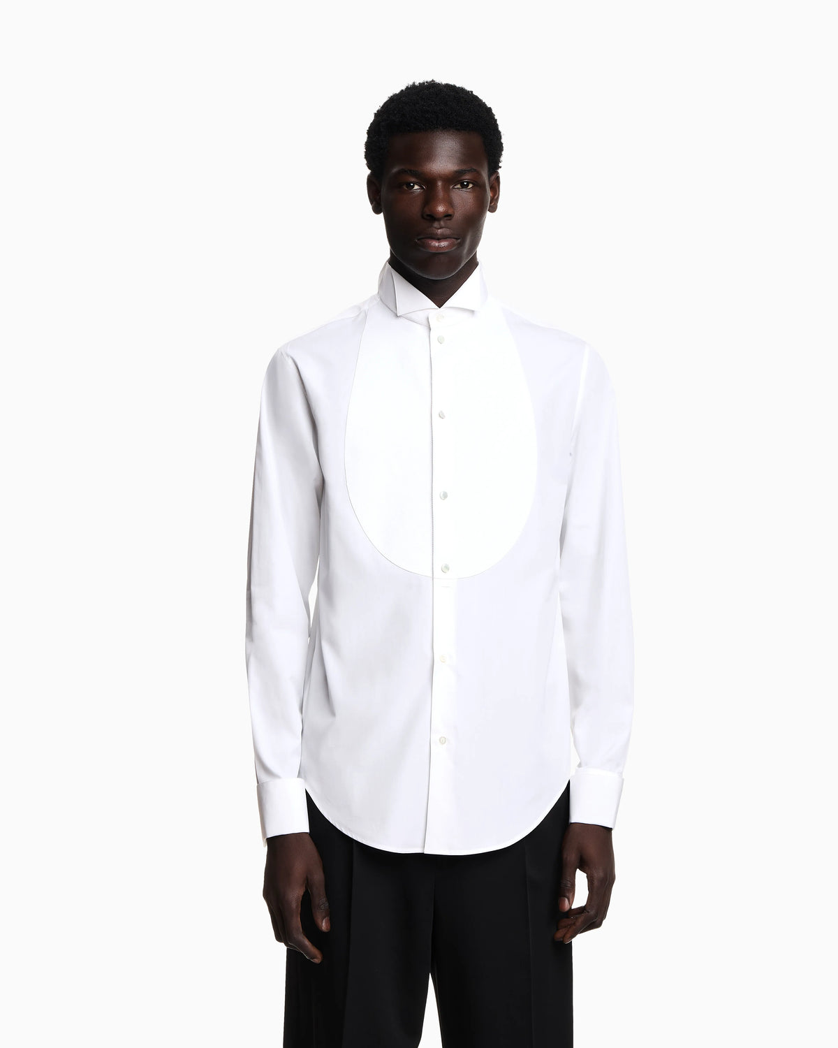 Tuxedo shirt with plastron