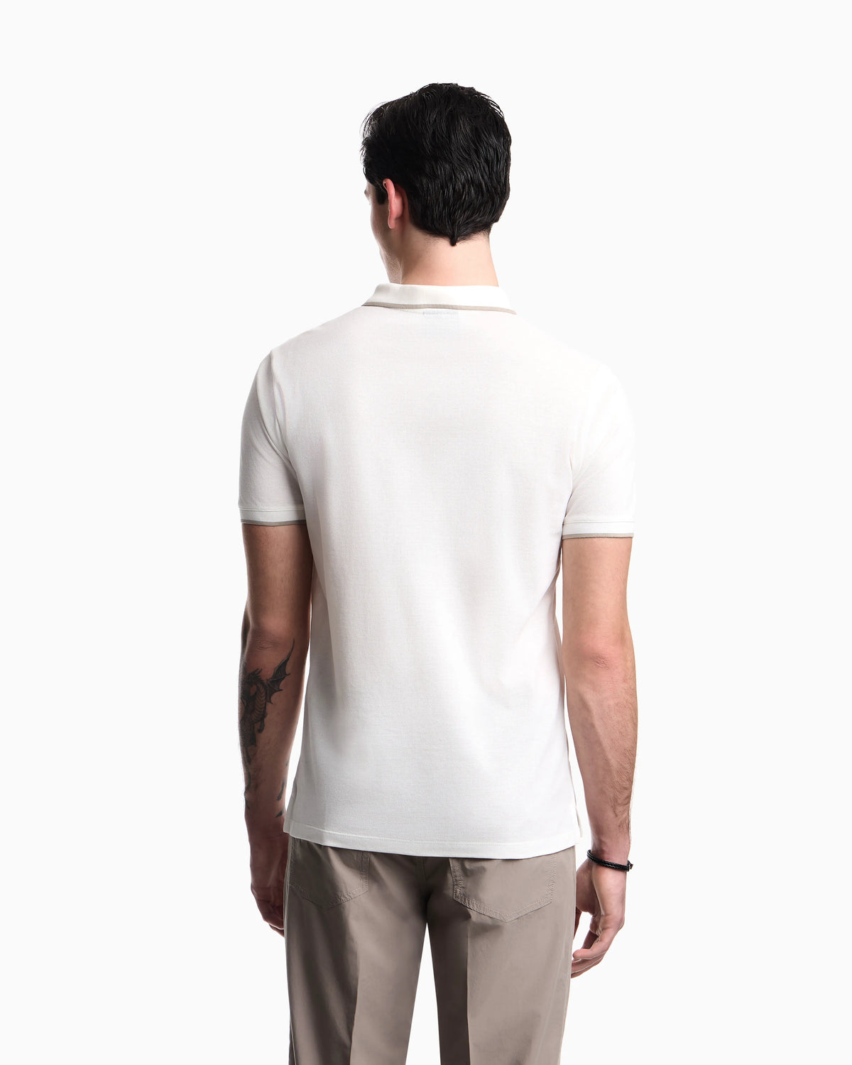 V-neck piqué polo shirt