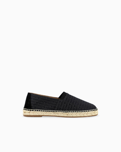Jacquard espadrilles with all-over logo lettering
