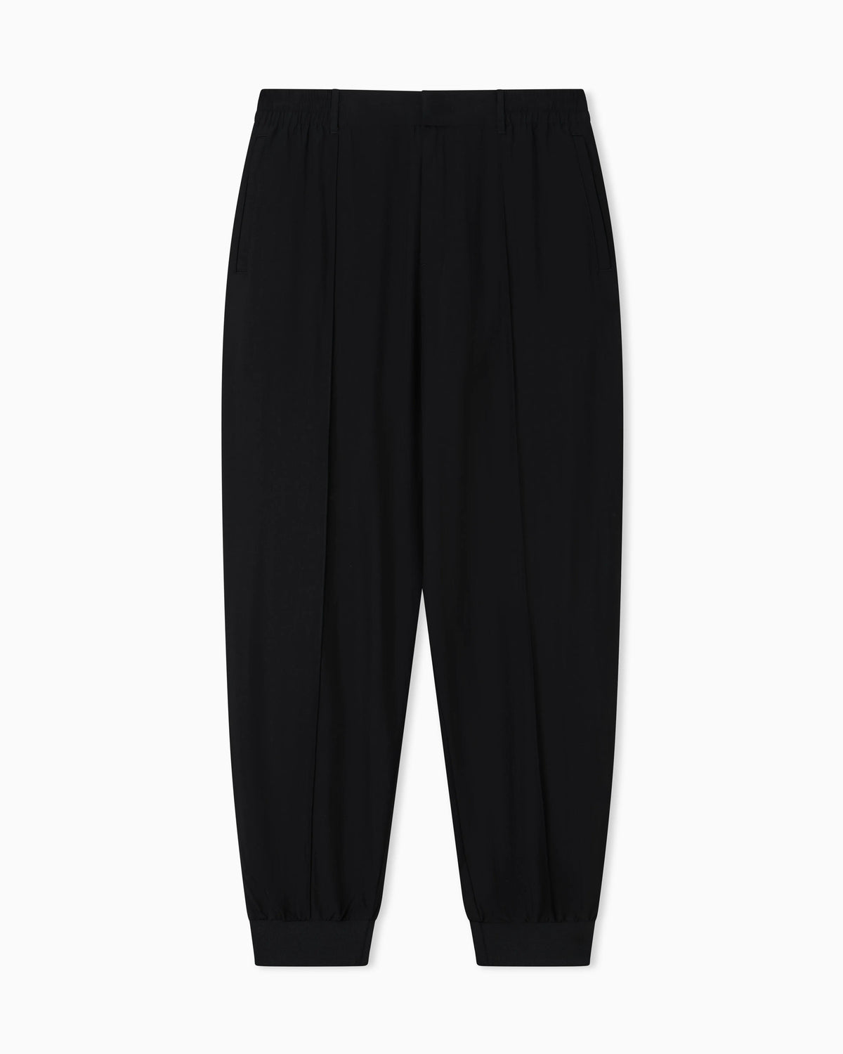 Nylon trousers with front ribs