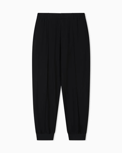 Nylon trousers with front ribs