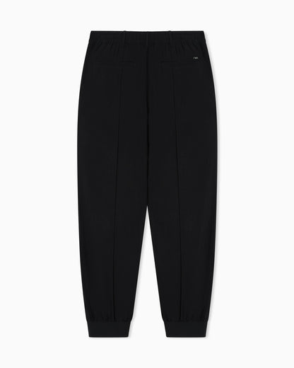 Nylon trousers with front ribs