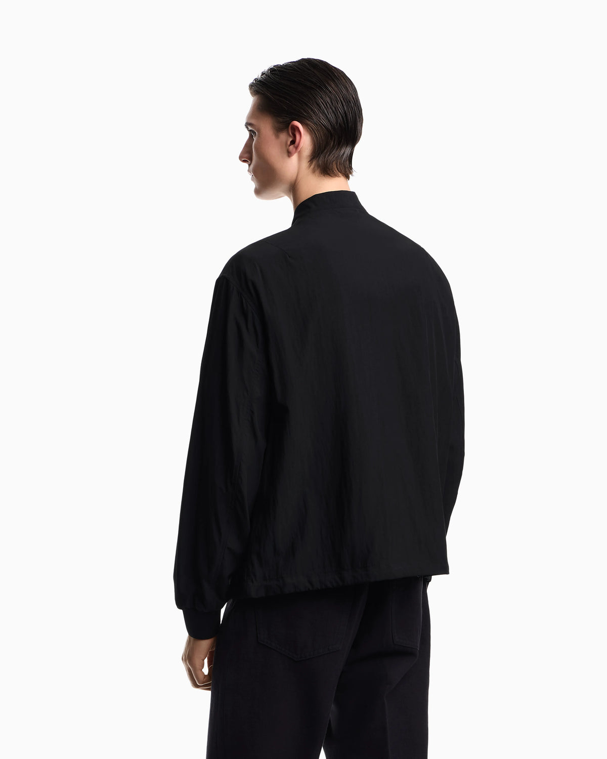 Nylon blouson with micro logo embroidery