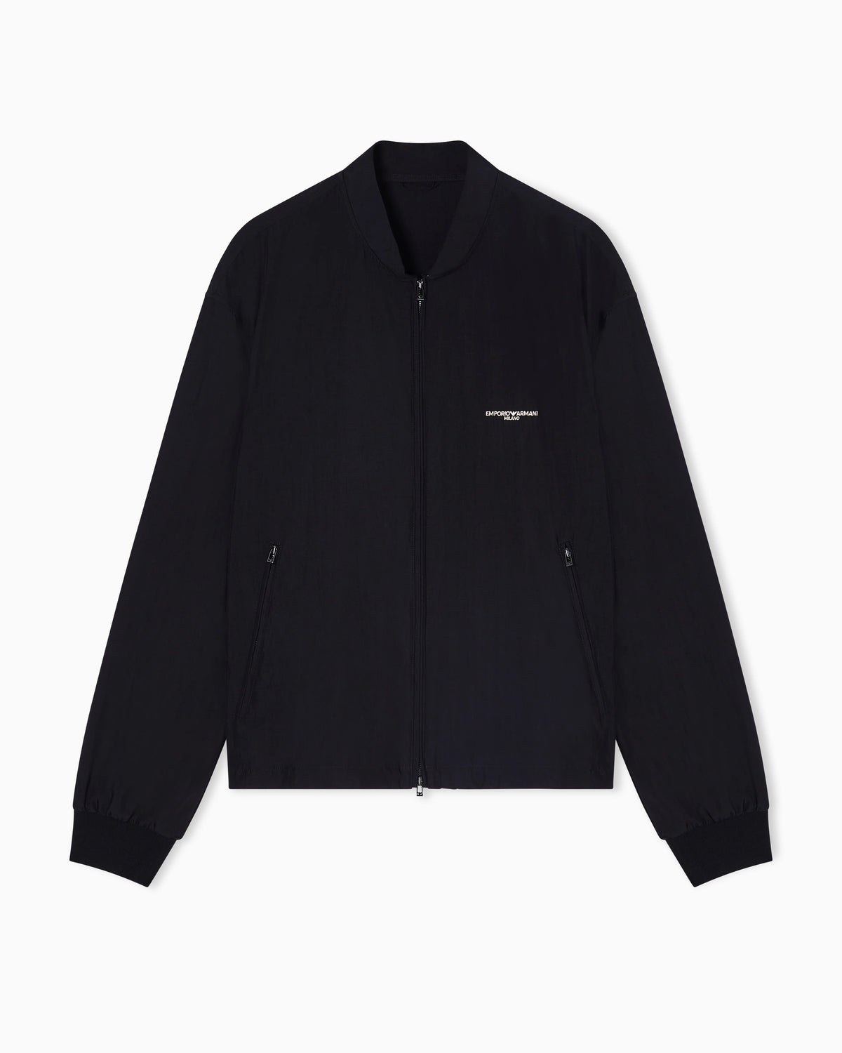 Nylon blouson with micro logo embroidery