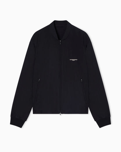 Nylon blouson with micro logo embroidery