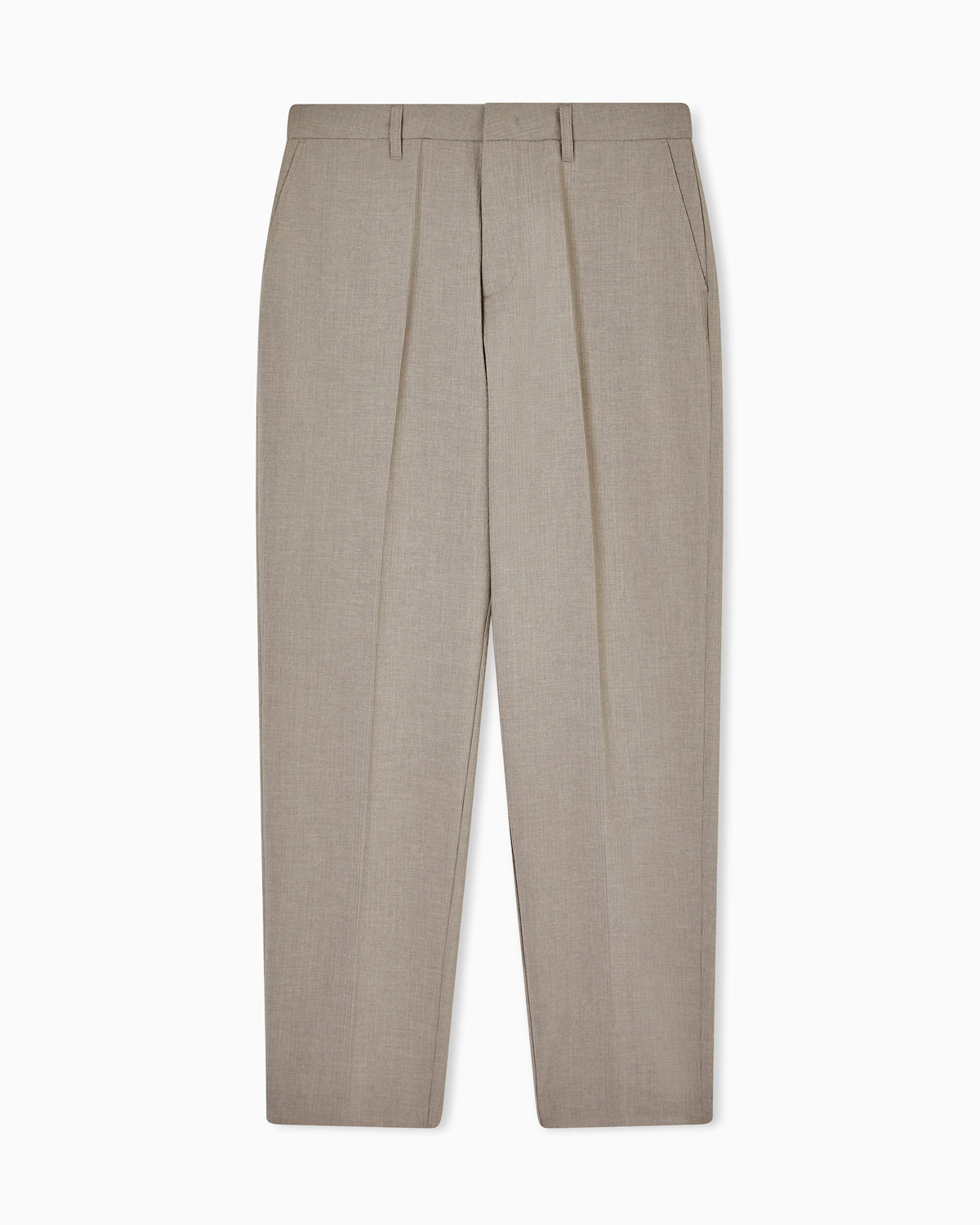 Pleated technical seersucker fabric trousers
