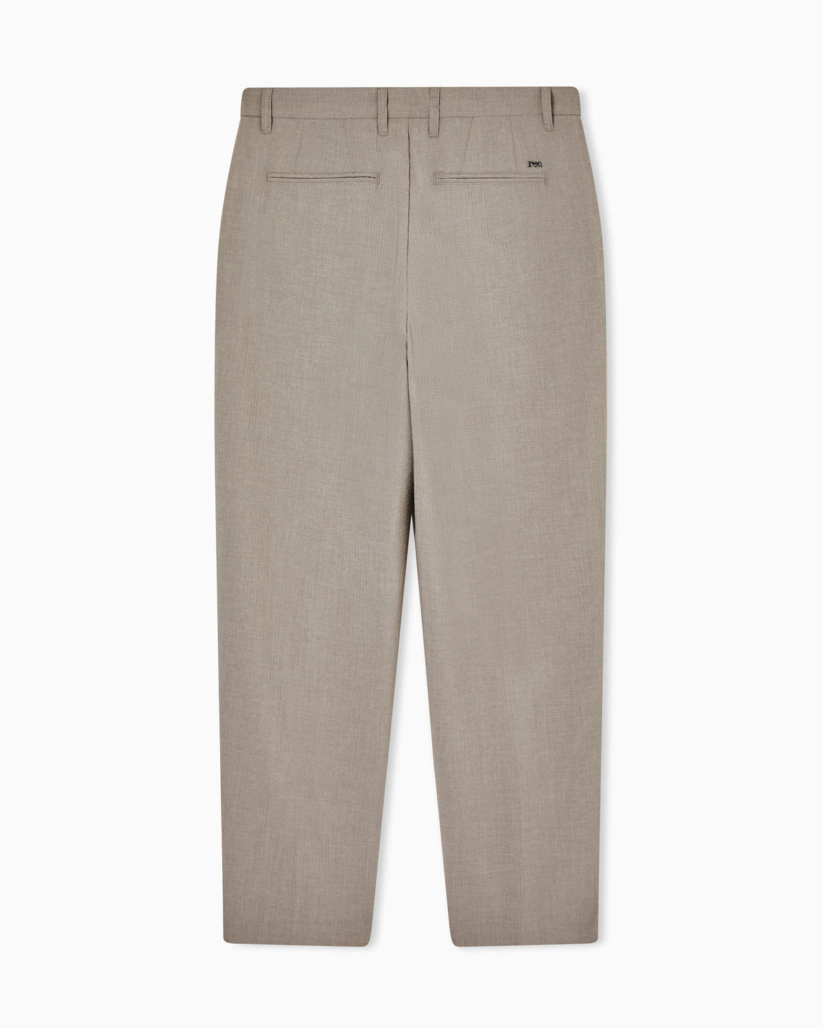Pleated technical seersucker fabric trousers