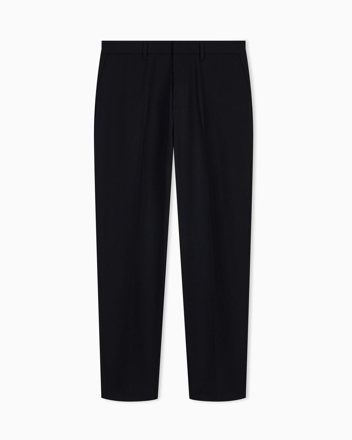 Pleated technical seersucker fabric trousers