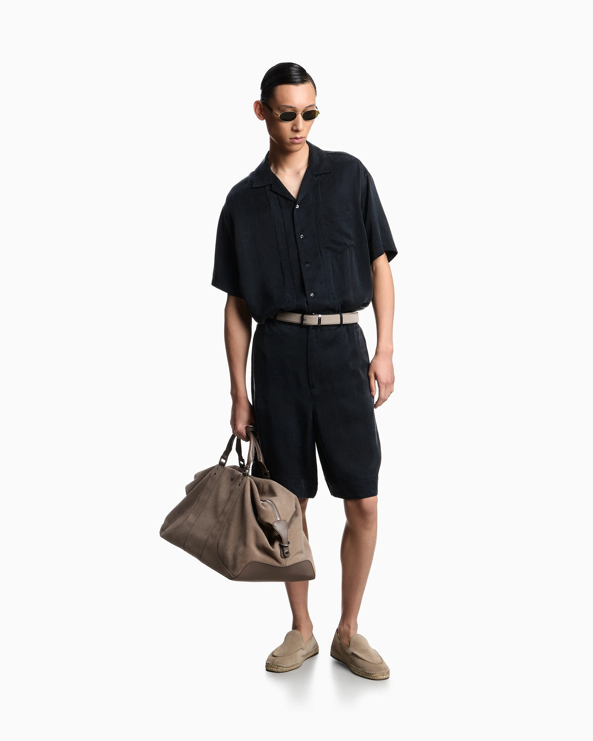 Bermuda shorts in cupro blend jacquard with paisley pattern