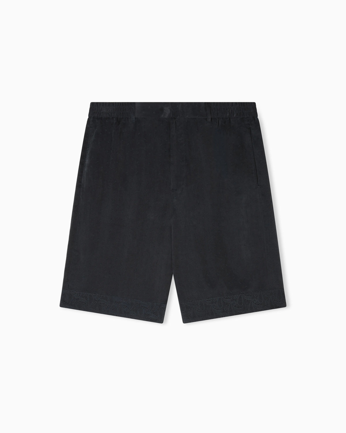 Bermuda shorts in cupro blend jacquard with paisley pattern