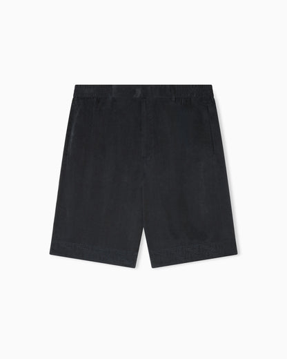 Bermuda shorts in cupro blend jacquard with paisley pattern