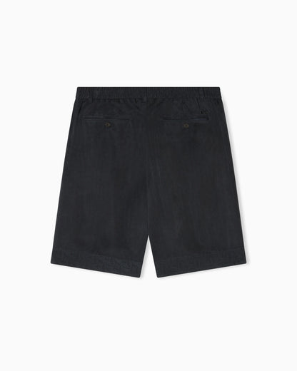 Bermuda shorts in cupro blend jacquard with paisley pattern