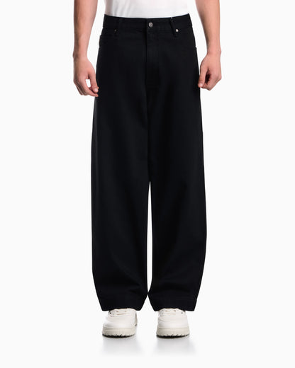 Wide-leg five-pocket jeans in light enzyme wash denim