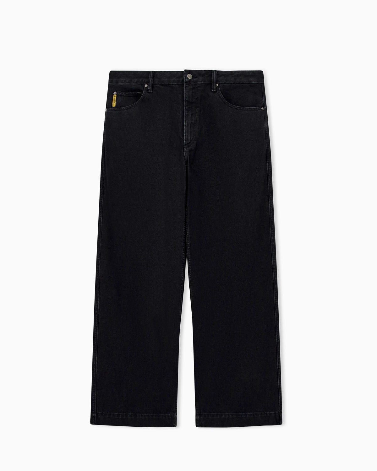 Wide-leg five-pocket jeans in light enzyme wash denim