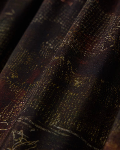 Cupro twill trousers with all-over print
