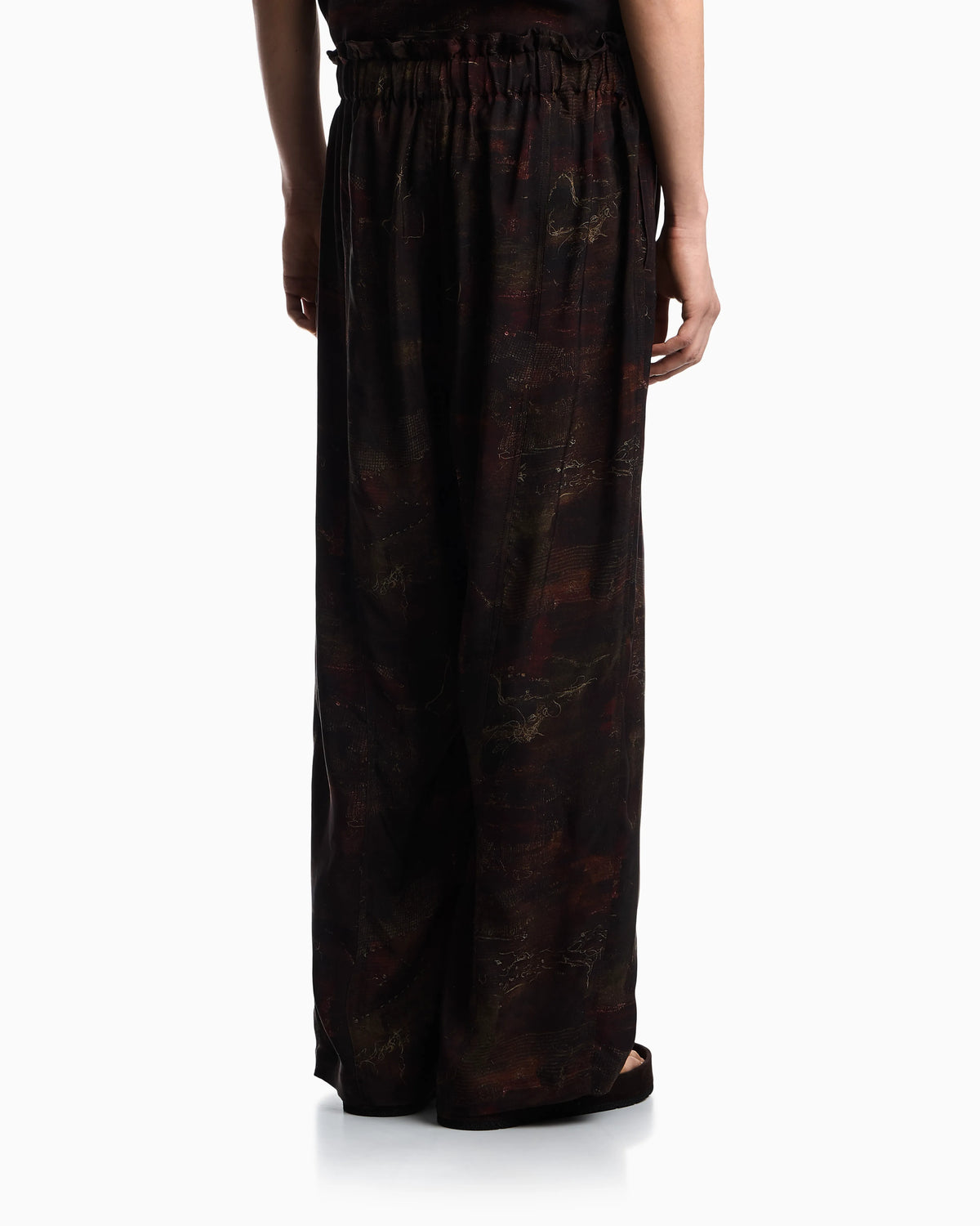 Cupro twill trousers with all-over print
