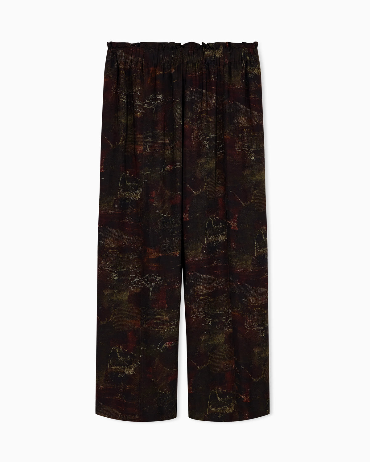 Cupro twill trousers with all-over print