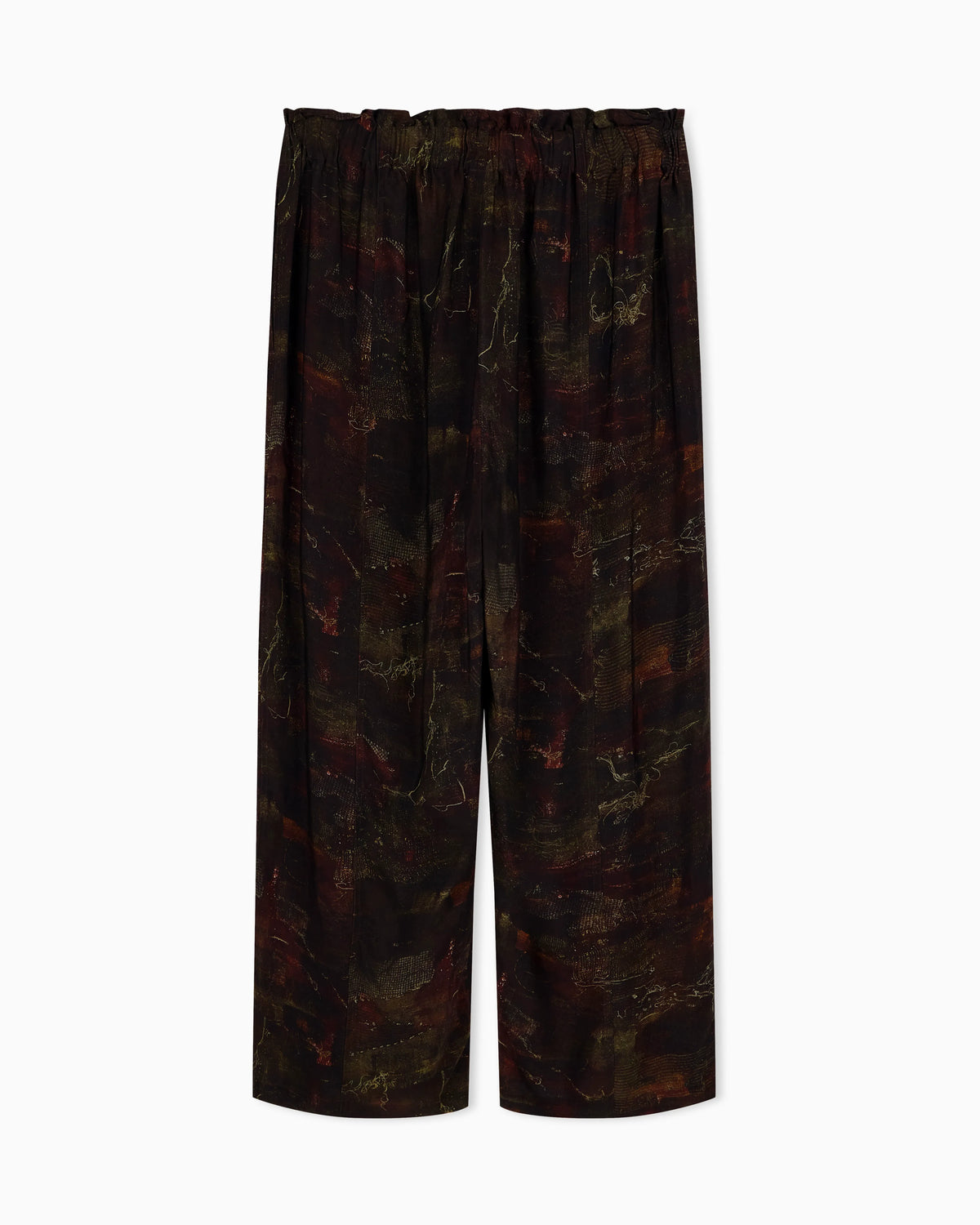 Cupro twill trousers with all-over print