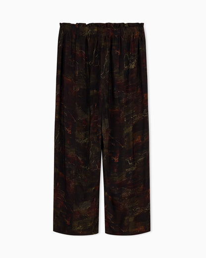 Cupro twill trousers with all-over print