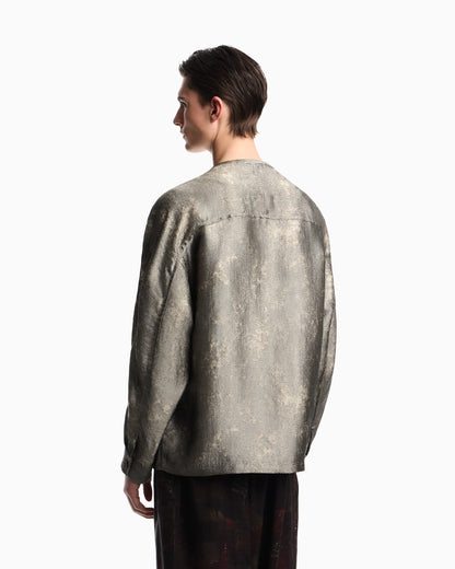 Flowing jacquard shirt jacket