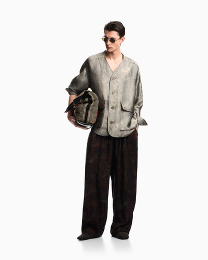 Flowing jacquard shirt jacket