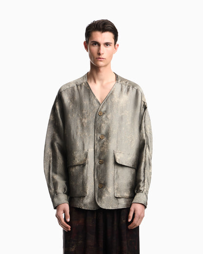 Flowing jacquard shirt jacket