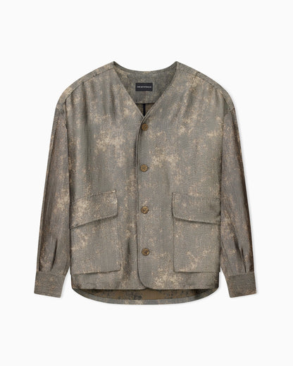Flowing jacquard shirt jacket