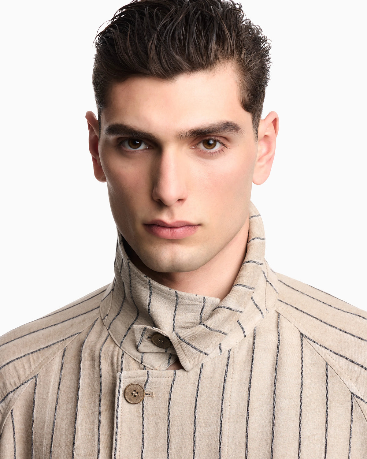 Cold-dyed canneté fabric blouson