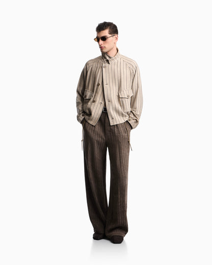 Cold-dyed canneté fabric blouson