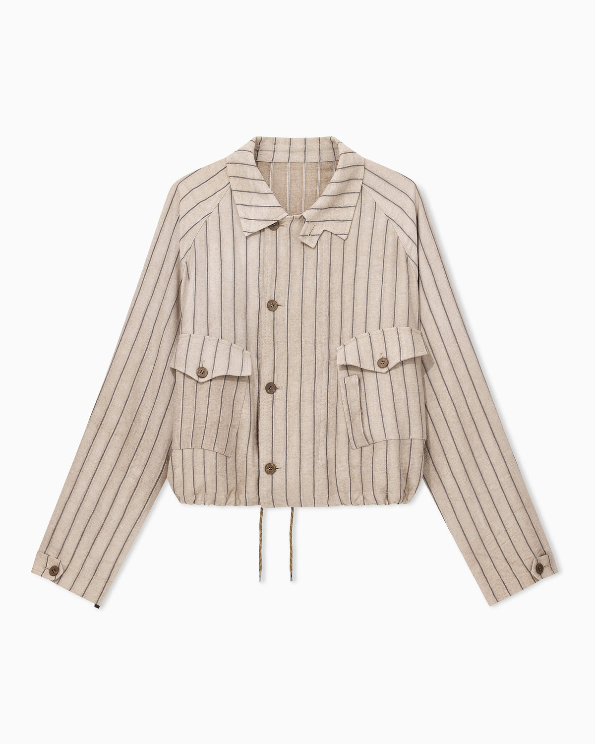 Cold-dyed canneté fabric blouson