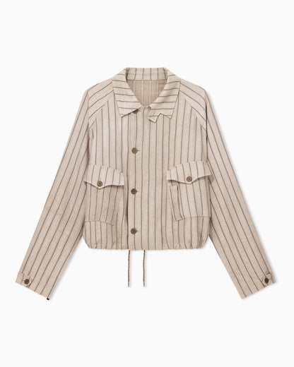 Cold-dyed canneté fabric blouson