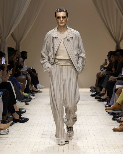 Cold-dyed canneté fabric blouson