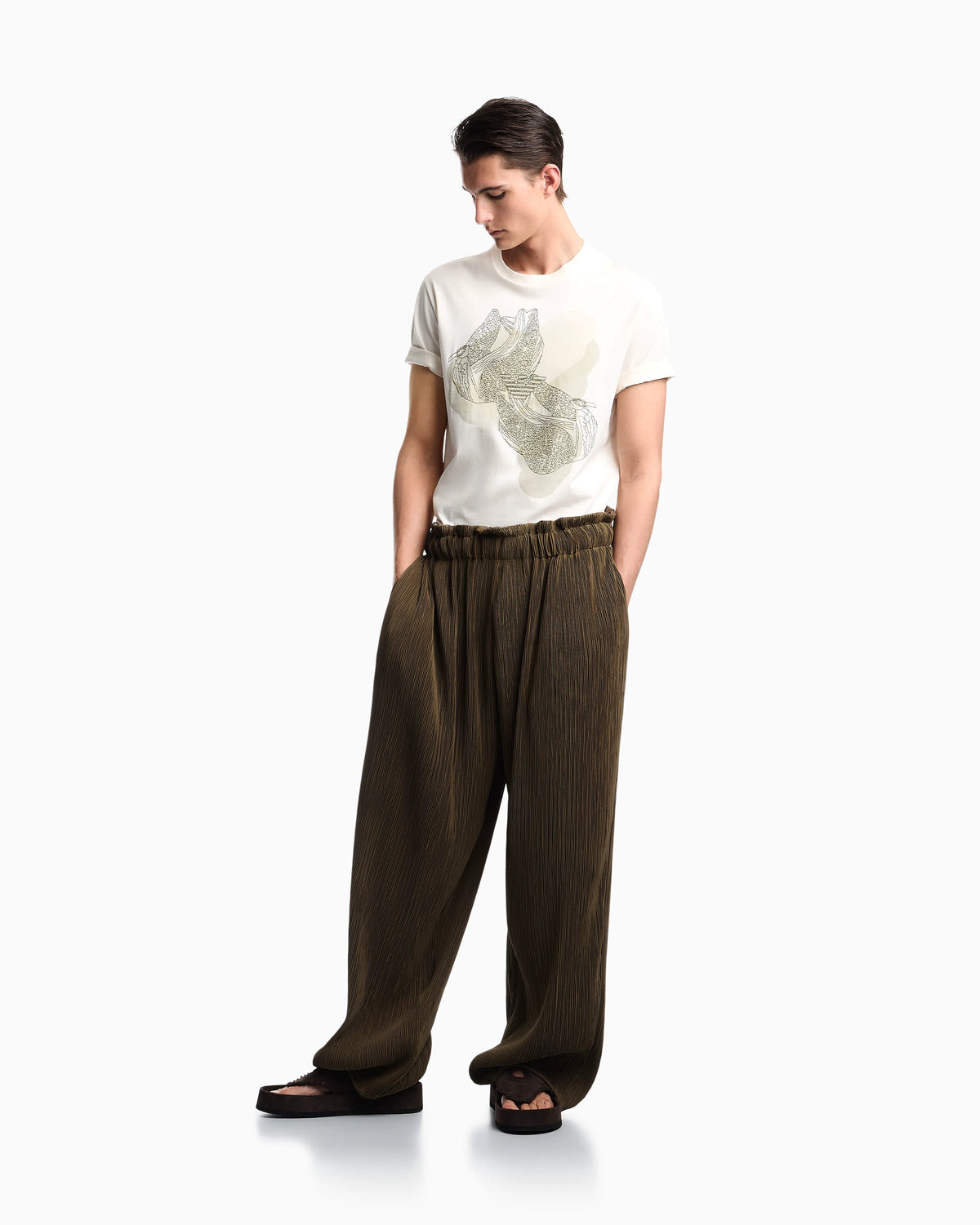 Jersey T-shirt with embroidery and print