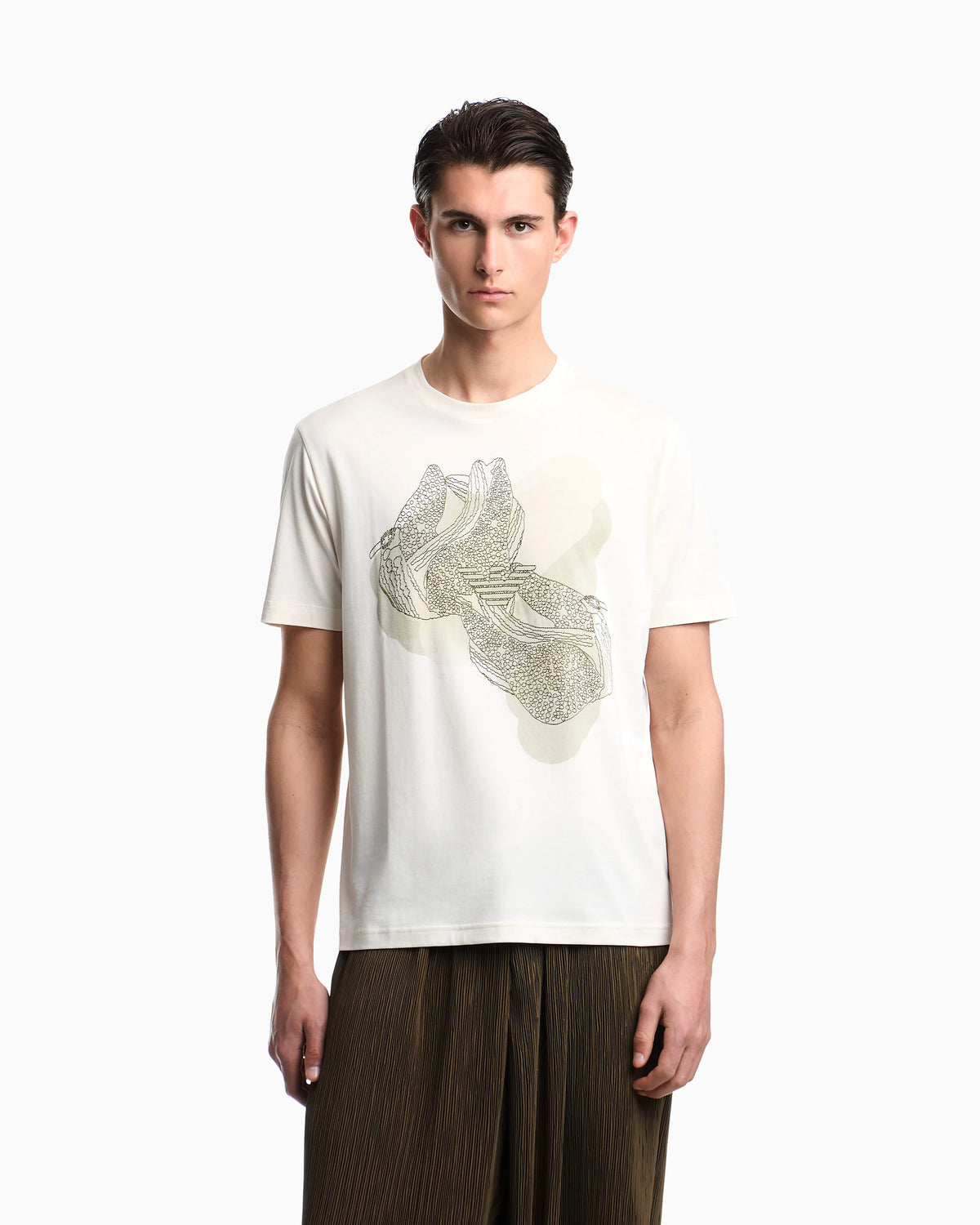 Jersey T-shirt with embroidery and print