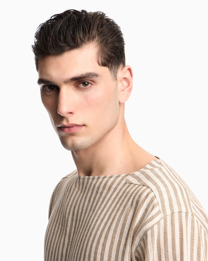 Jute-effect linen jumper