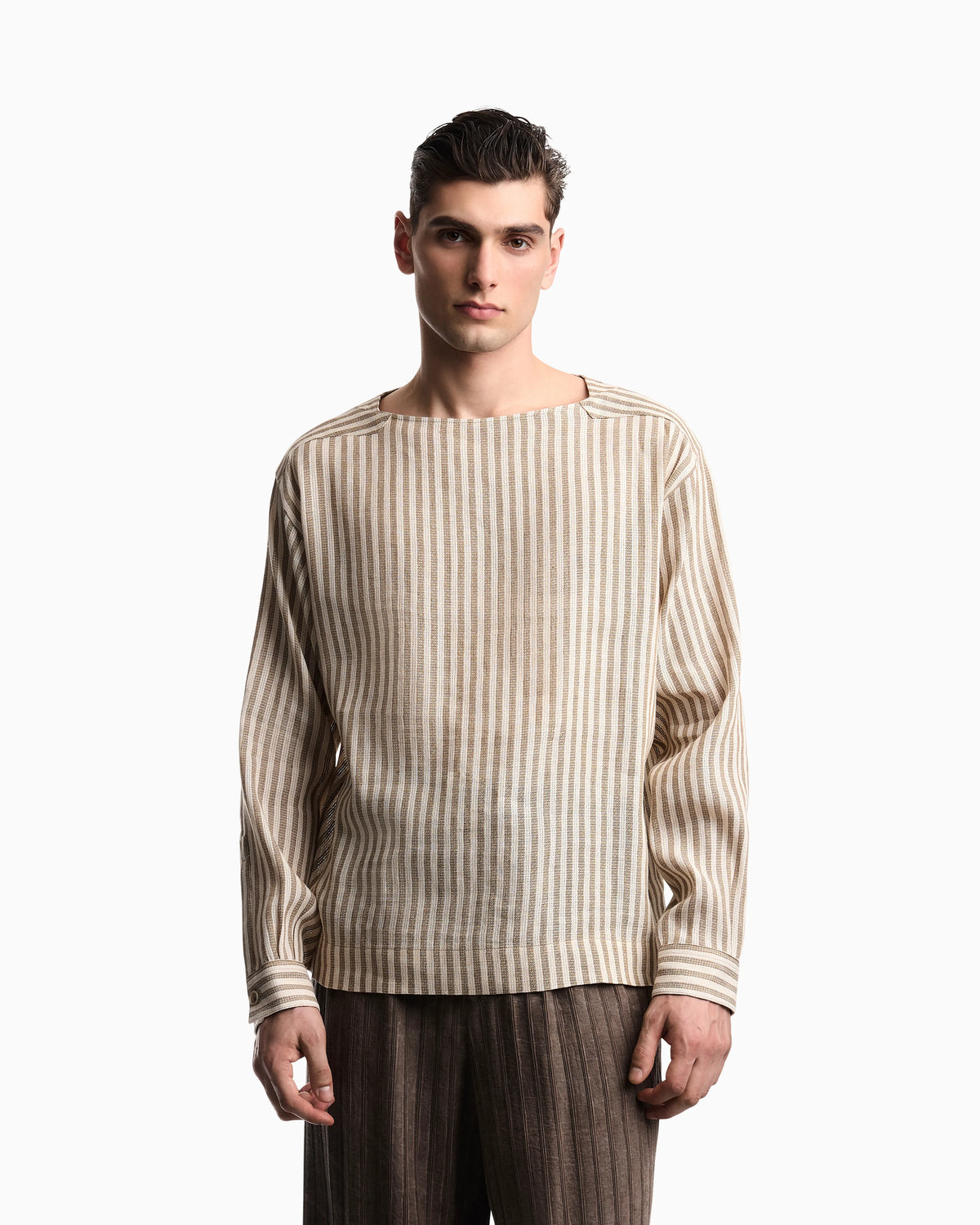 Jute-effect linen jumper