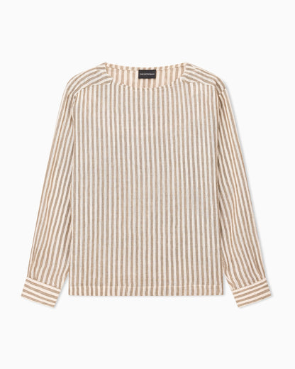 Jute-effect linen jumper