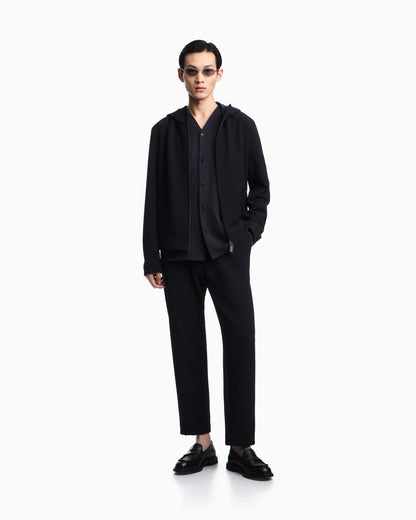 Icon embossed pattern-fabric trousers