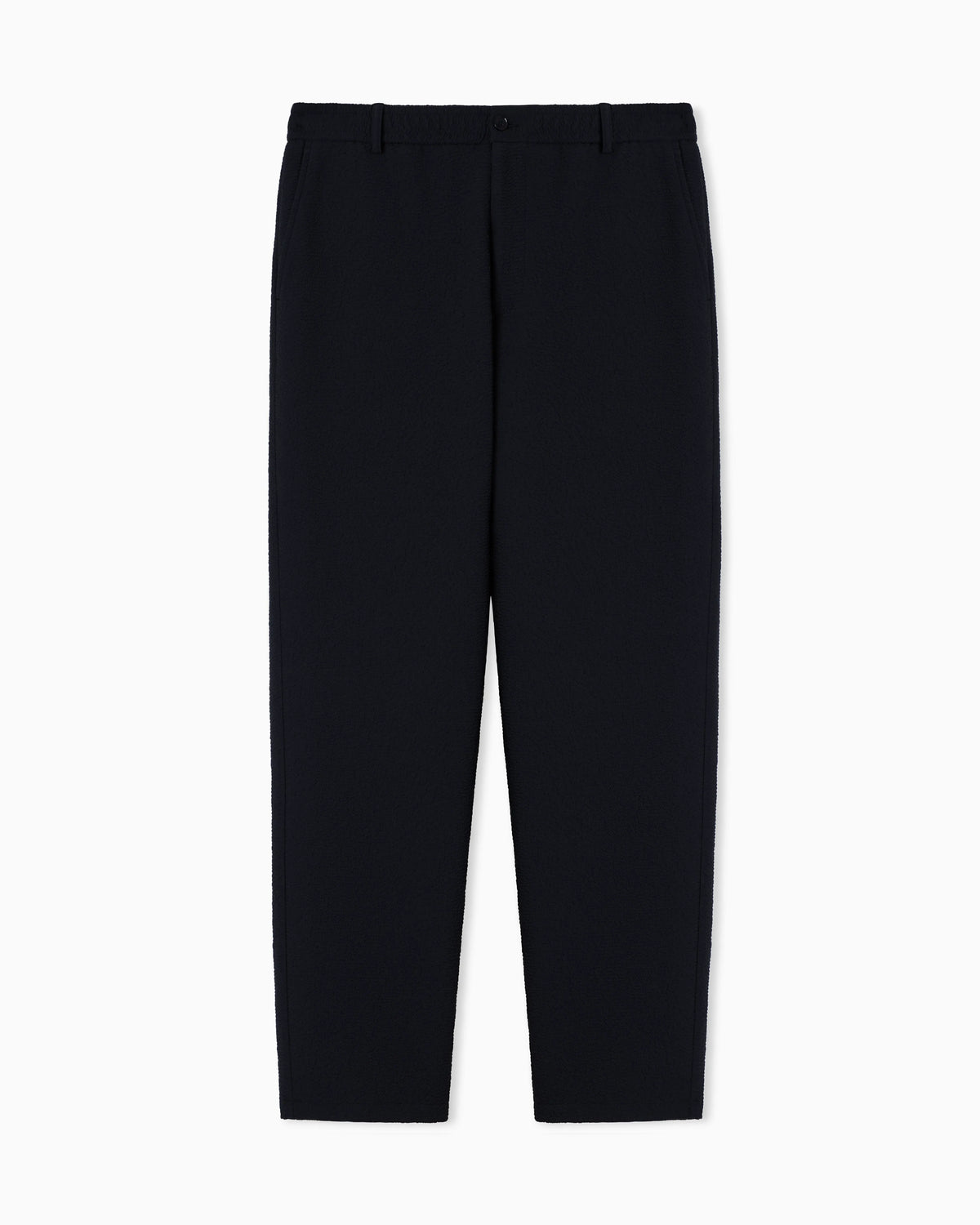 Icon embossed pattern-fabric trousers