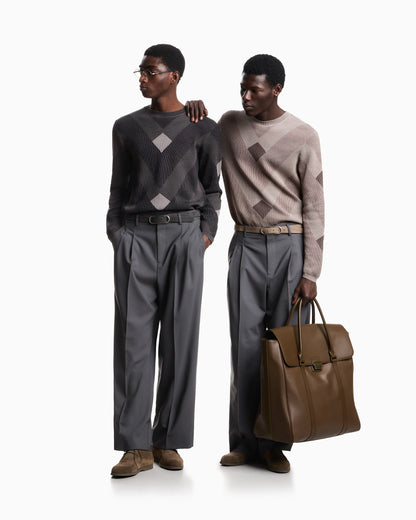 Diagonal jacquard pattern sweater Signature Capsule