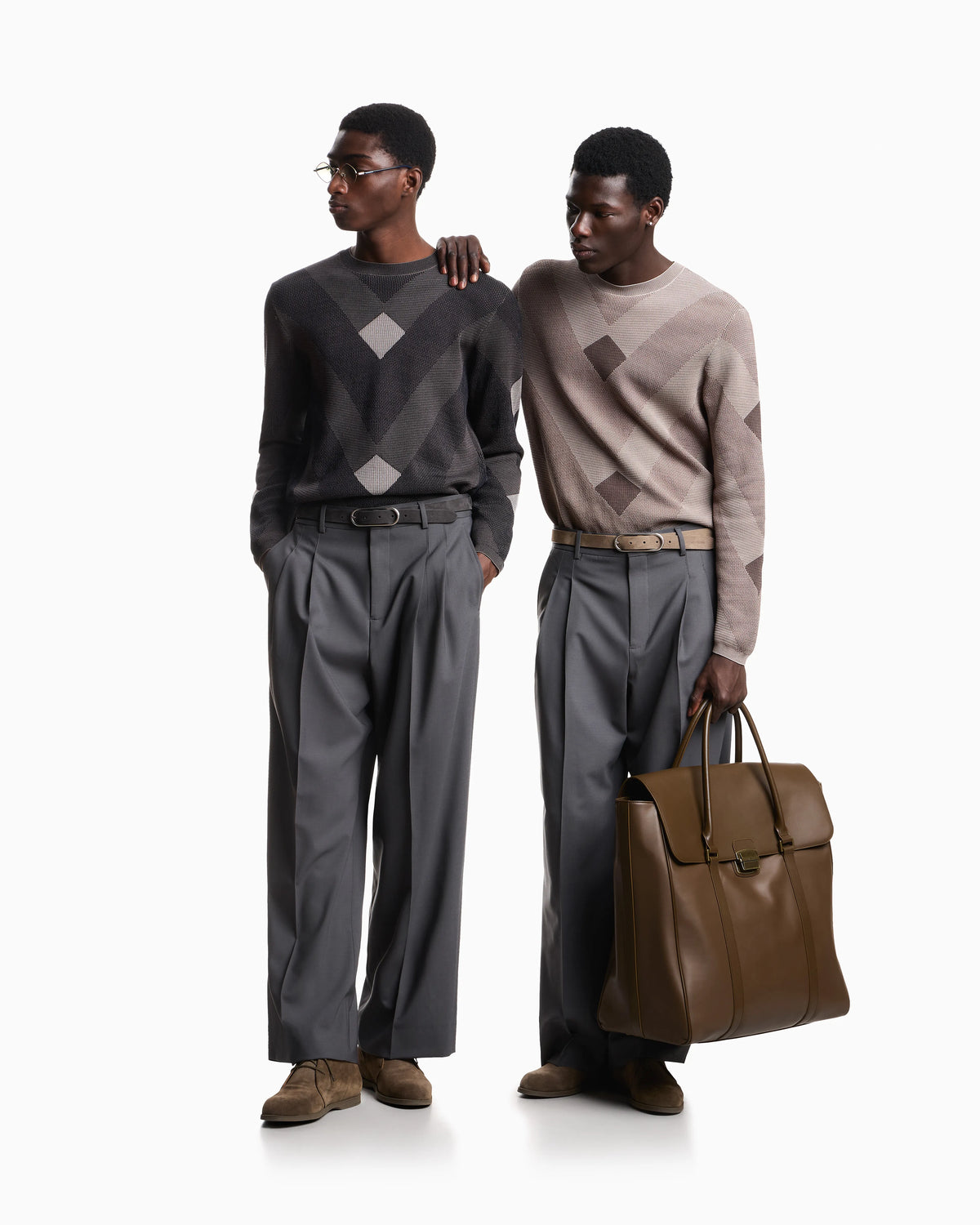 Diagonal jacquard pattern sweater Signature Capsule