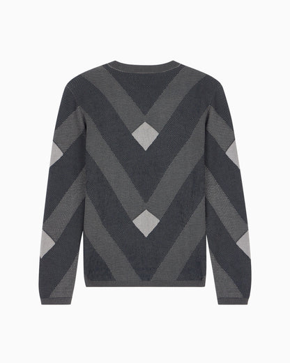 Diagonal jacquard pattern sweater Signature Capsule