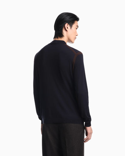 Lyocell blend sweater with inlay details
