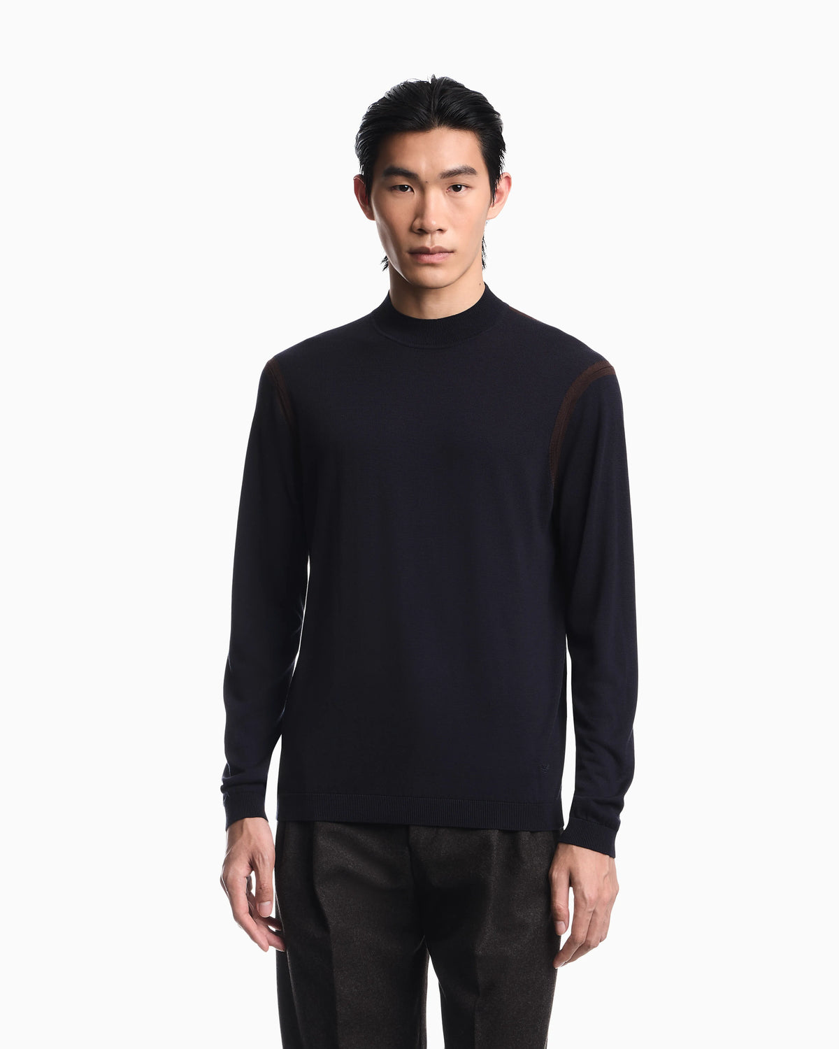 Lyocell blend sweater with inlay details
