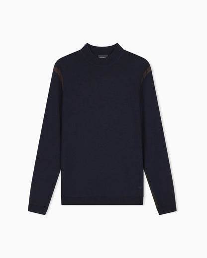 Lyocell blend sweater with inlay details