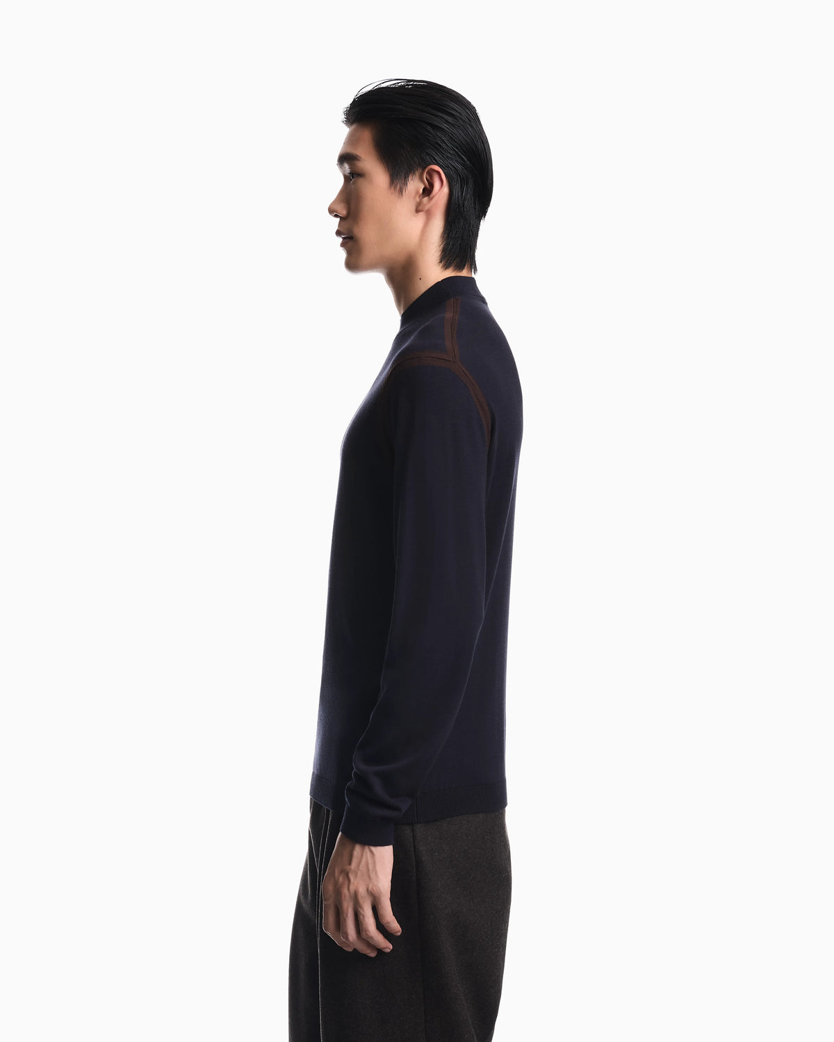 Lyocell blend sweater with inlay details